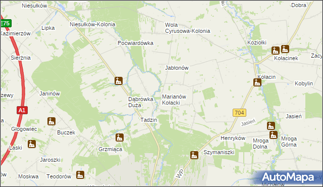 mapa Marianów Kołacki, Marianów Kołacki na mapie Targeo