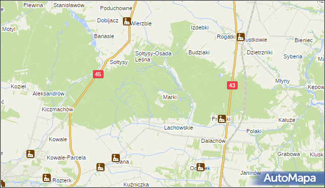 mapa Marki gmina Praszka, Marki gmina Praszka na mapie Targeo