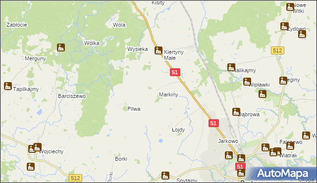 mapa Markiny, Markiny na mapie Targeo