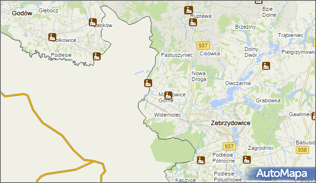 mapa Marklowice Górne, Marklowice Górne na mapie Targeo