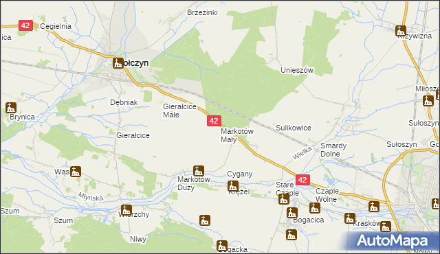 mapa Markotów Mały, Markotów Mały na mapie Targeo
