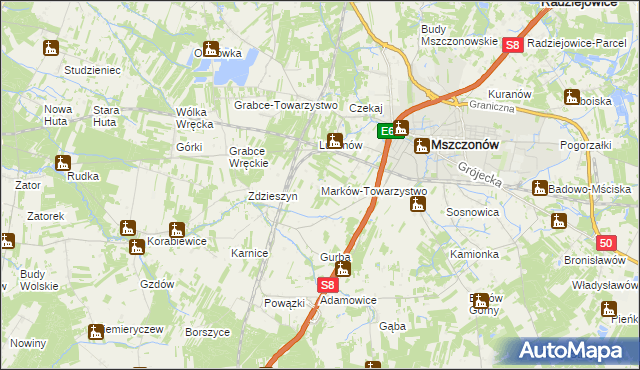 mapa Marków-Towarzystwo, Marków-Towarzystwo na mapie Targeo