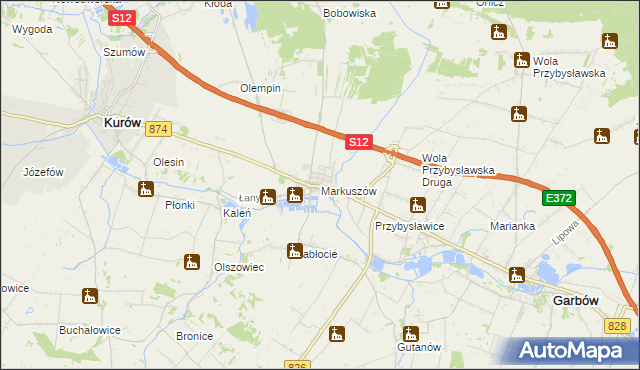 mapa Markuszów, Markuszów na mapie Targeo