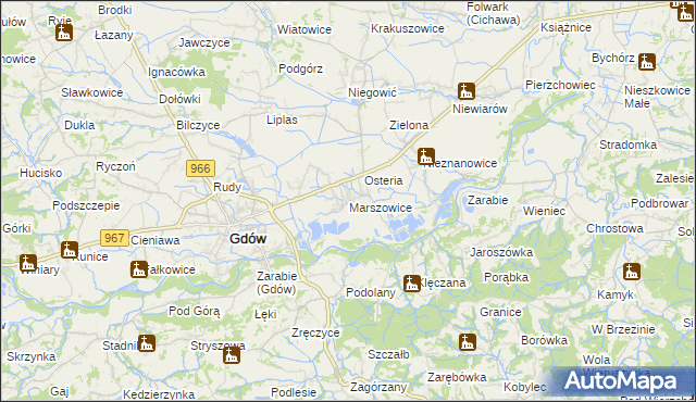 mapa Marszowice gmina Gdów, Marszowice gmina Gdów na mapie Targeo