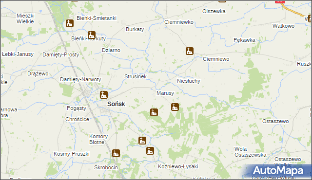 mapa Marusy, Marusy na mapie Targeo