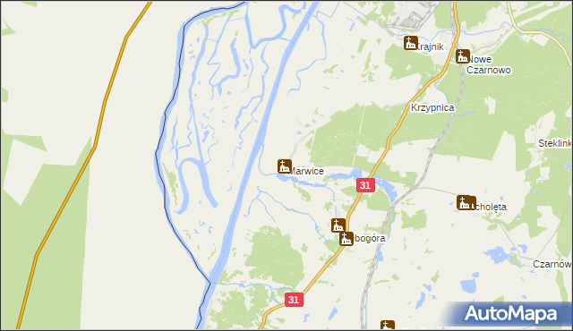 mapa Marwice gmina Widuchowa, Marwice gmina Widuchowa na mapie Targeo