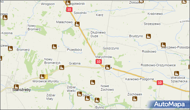 mapa Marychnów, Marychnów na mapie Targeo
