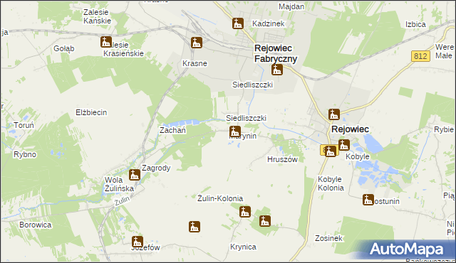 mapa Marynin gmina Rejowiec, Marynin gmina Rejowiec na mapie Targeo