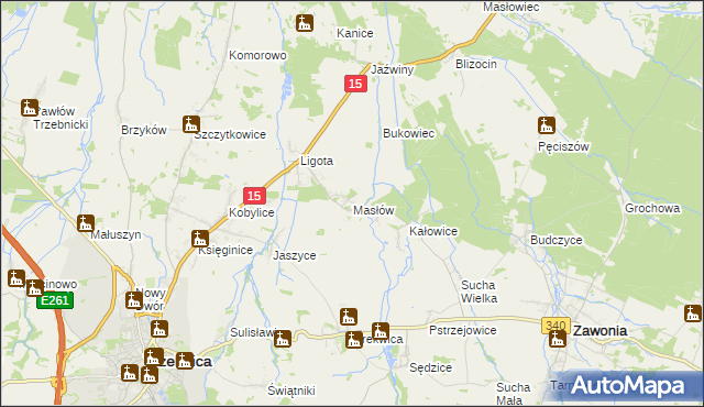 mapa Masłów, Masłów na mapie Targeo