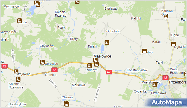 mapa Masłowice powiat radomszczański, Masłowice powiat radomszczański na mapie Targeo