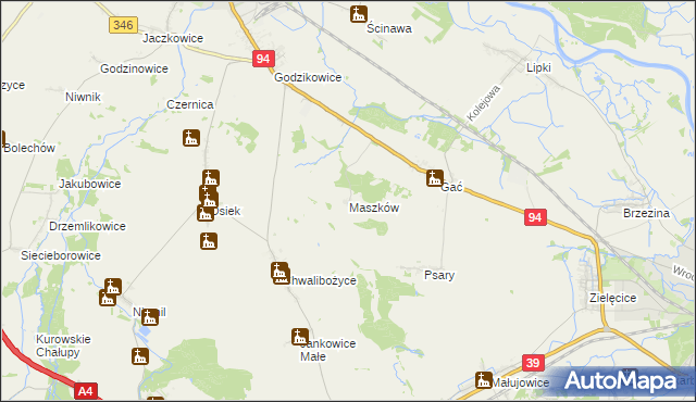 mapa Maszków gmina Oława, Maszków gmina Oława na mapie Targeo