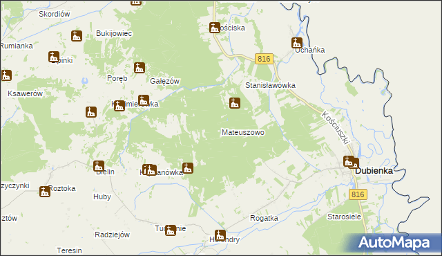 mapa Mateuszowo, Mateuszowo na mapie Targeo