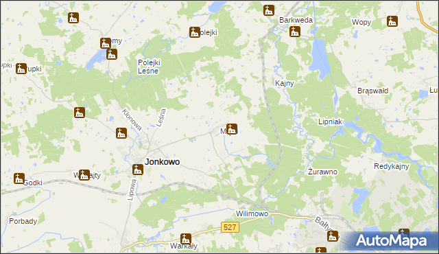mapa Mątki gmina Jonkowo, Mątki gmina Jonkowo na mapie Targeo