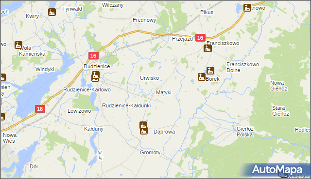 mapa Mątyki, Mątyki na mapie Targeo