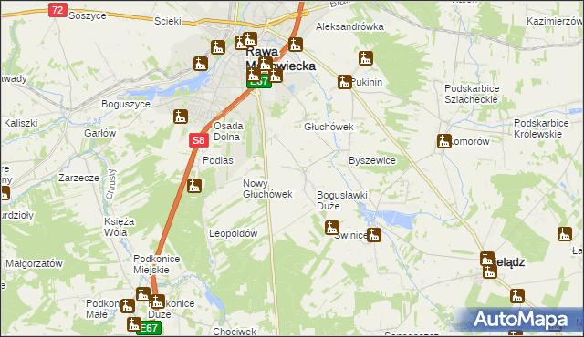 mapa Matyldów gmina Rawa Mazowiecka, Matyldów gmina Rawa Mazowiecka na mapie Targeo