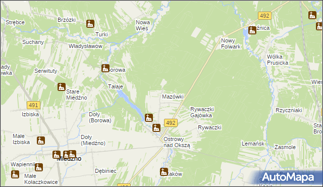 mapa Mazówki, Mazówki na mapie Targeo