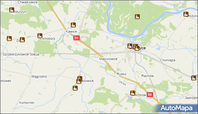mapa Mazurowice, Mazurowice na mapie Targeo