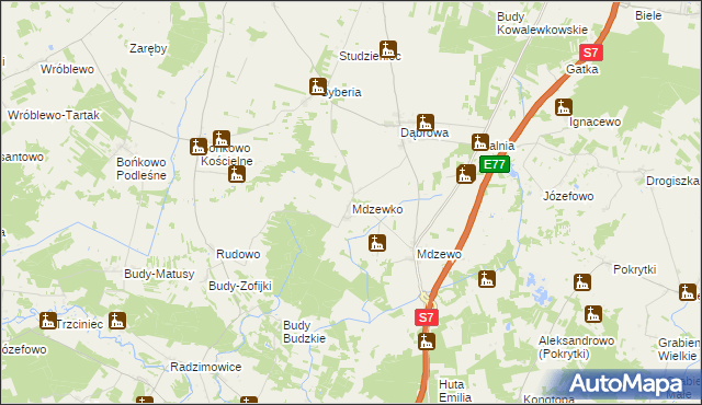 mapa Mdzewko, Mdzewko na mapie Targeo