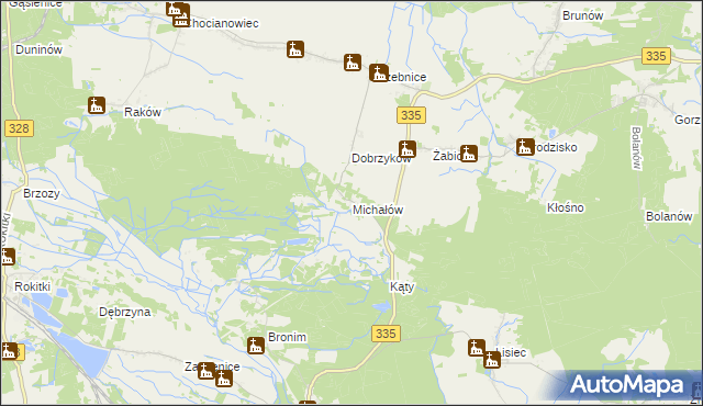 mapa Michałów gmina Chocianów, Michałów gmina Chocianów na mapie Targeo