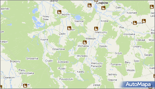 mapa Michałów gmina Czajków, Michałów gmina Czajków na mapie Targeo