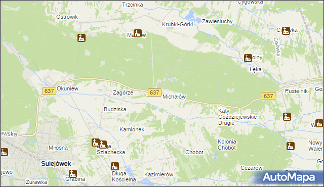 mapa Michałów gmina Halinów, Michałów gmina Halinów na mapie Targeo
