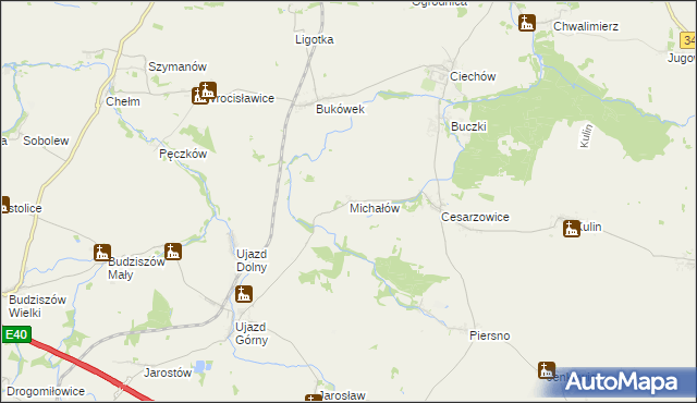 mapa Michałów gmina Środa Śląska, Michałów gmina Środa Śląska na mapie Targeo