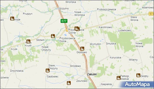 mapa Michałówek gmina Załuski, Michałówek gmina Załuski na mapie Targeo