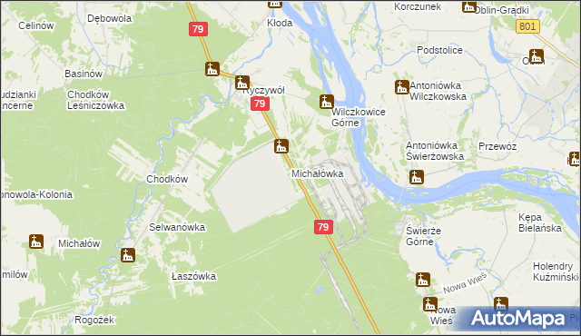 mapa Michałówka gmina Kozienice, Michałówka gmina Kozienice na mapie Targeo