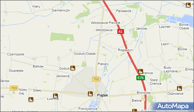 mapa Michałówka gmina Piątek, Michałówka gmina Piątek na mapie Targeo