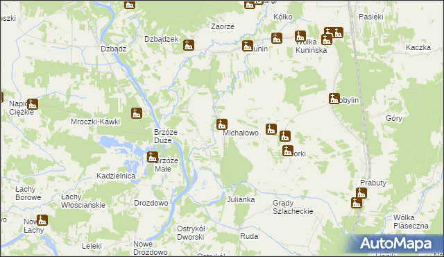 mapa Michałowo gmina Goworowo, Michałowo gmina Goworowo na mapie Targeo