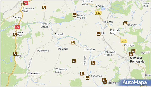 mapa Michorowo, Michorowo na mapie Targeo