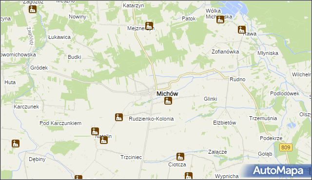 mapa Michów powiat lubartowski, Michów powiat lubartowski na mapie Targeo