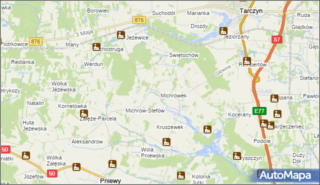 mapa Michrówek, Michrówek na mapie Targeo