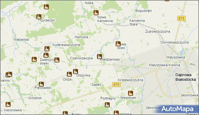 mapa Miedzianowo, Miedzianowo na mapie Targeo