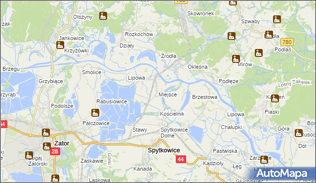 mapa Miejsce gmina Spytkowice, Miejsce gmina Spytkowice na mapie Targeo