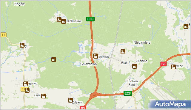 mapa Miękowo gmina Goleniów, Miękowo gmina Goleniów na mapie Targeo