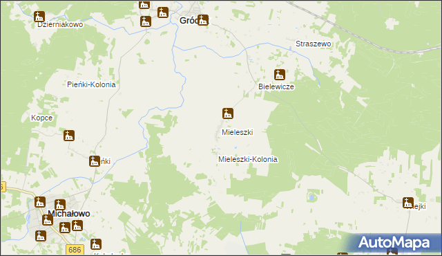 mapa Mieleszki, Mieleszki na mapie Targeo