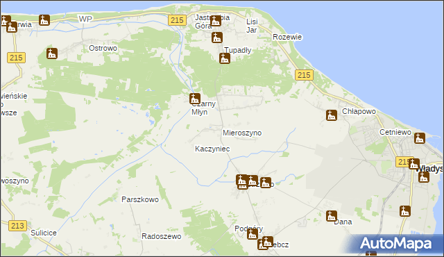 mapa Mieroszyno, Mieroszyno na mapie Targeo