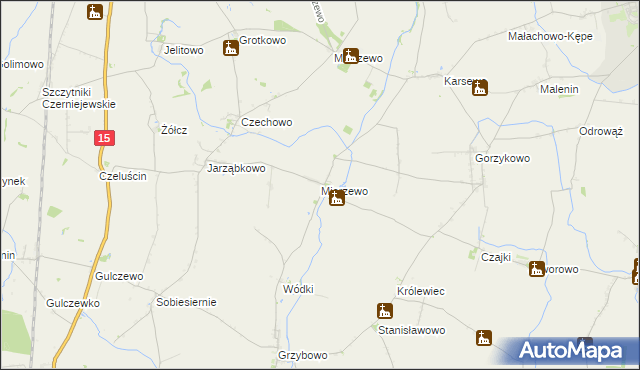 mapa Mierzewo, Mierzewo na mapie Targeo
