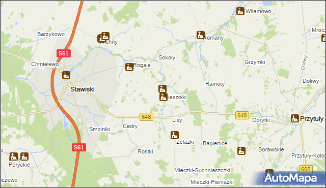 mapa Mieszołki, Mieszołki na mapie Targeo