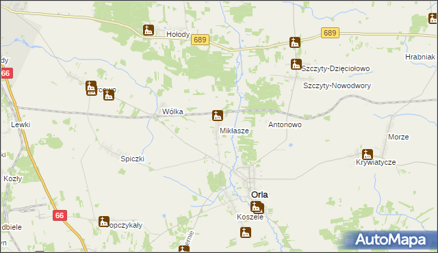 mapa Mikłasze, Mikłasze na mapie Targeo
