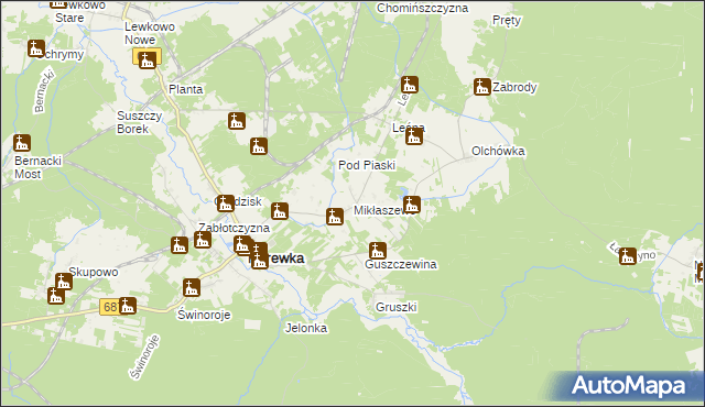mapa Mikłaszewo, Mikłaszewo na mapie Targeo
