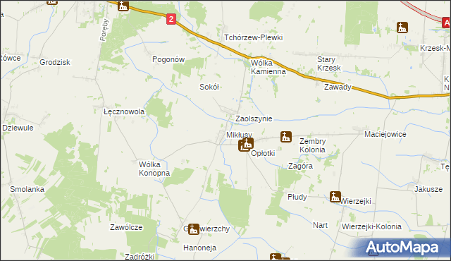 mapa Mikłusy, Mikłusy na mapie Targeo