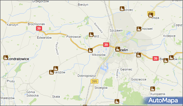 mapa Mikoszów, Mikoszów na mapie Targeo