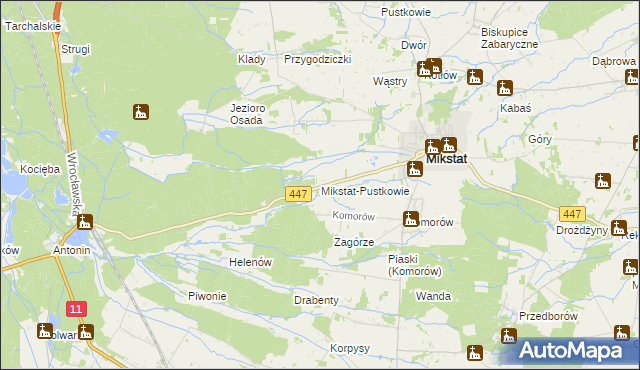 mapa Mikstat-Pustkowie, Mikstat-Pustkowie na mapie Targeo