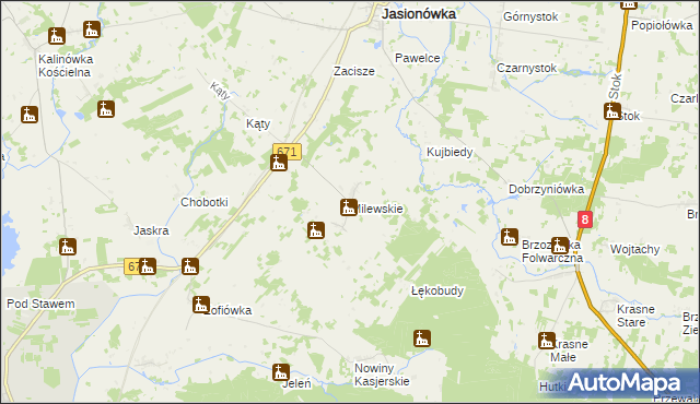 mapa Milewskie, Milewskie na mapie Targeo