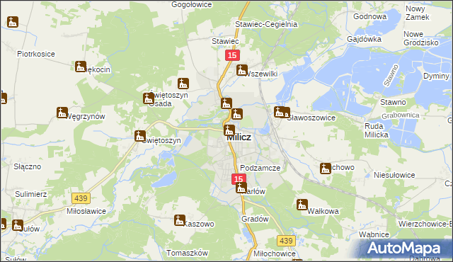 mapa Milicz, Milicz na mapie Targeo