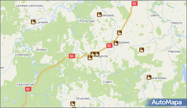 mapa Miłogórze, Miłogórze na mapie Targeo