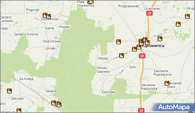 mapa Miłolas, Miłolas na mapie Targeo