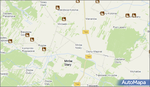 mapa Mirów Nowy, Mirów Nowy na mapie Targeo